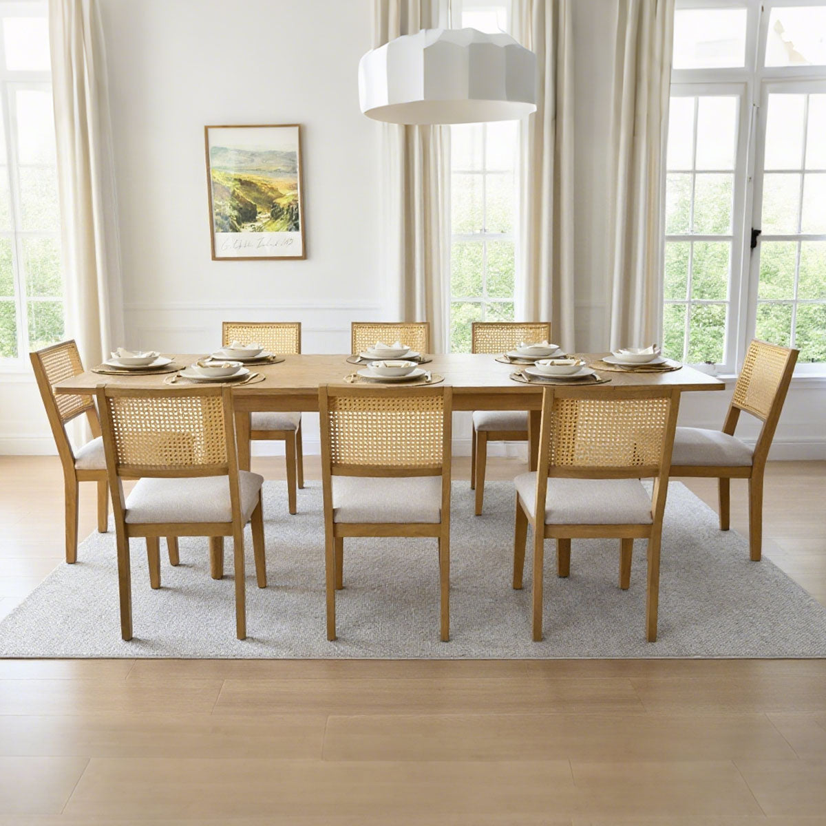 Chandler 63"-95" Large Wood Rectangular Extendable Dining Table