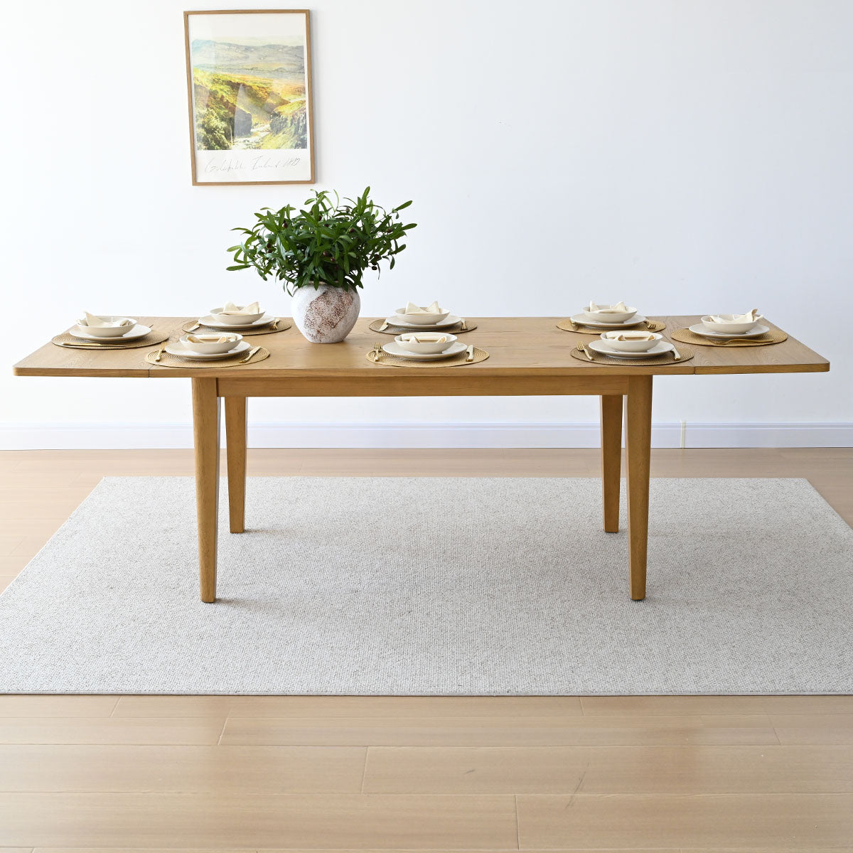 Chandler 63"-95" Large Wood Rectangular Extendable Dining Table