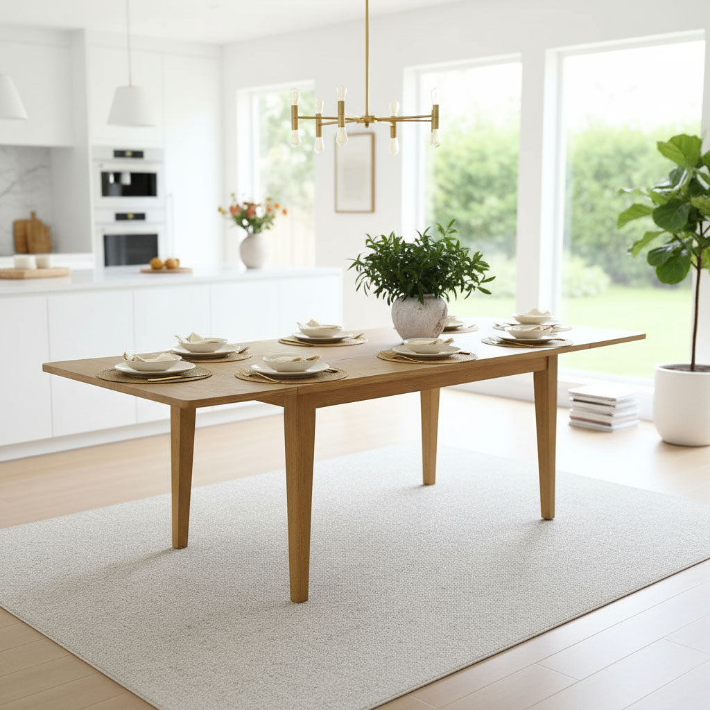 Chandler 63"-95" Large Wood Rectangular Extendable Dining Table