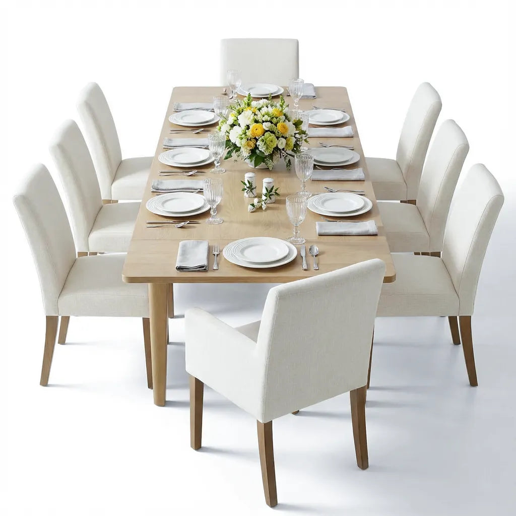 Chandler & North Solid Wood Rectangular Extendable Dining Table Set for 8 (9-Piece)
