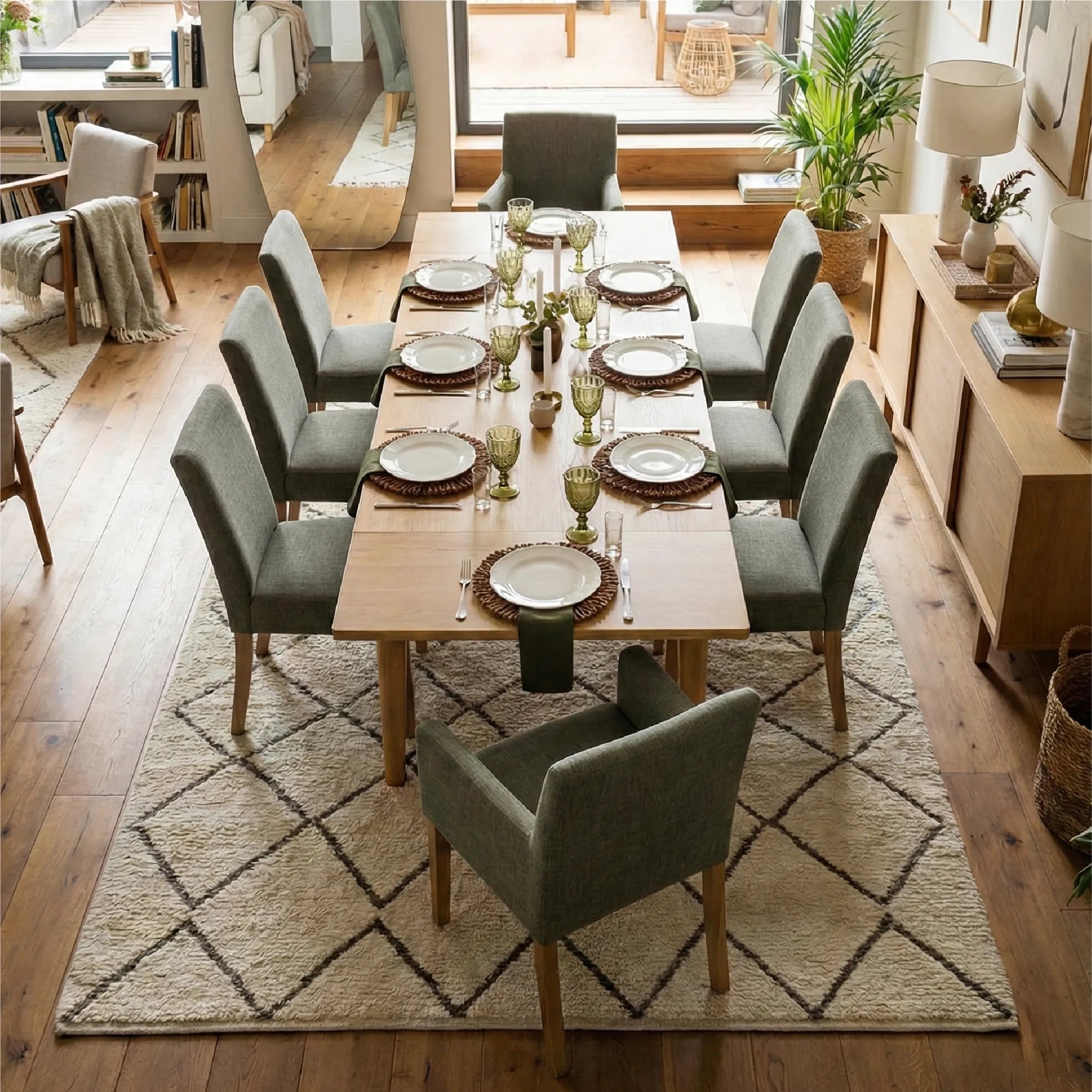 Chandler & North Solid Wood Rectangular Extendable Dining Table Set for 8 (9-Piece)