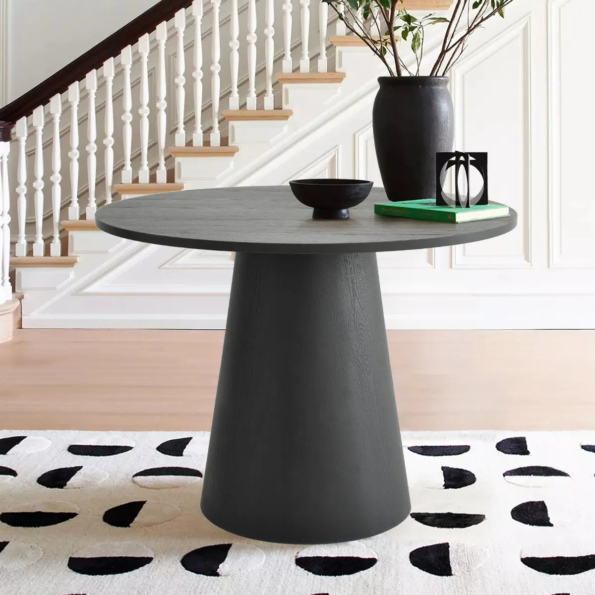 Dwen 35" Modern Round Pedestal Console Table
