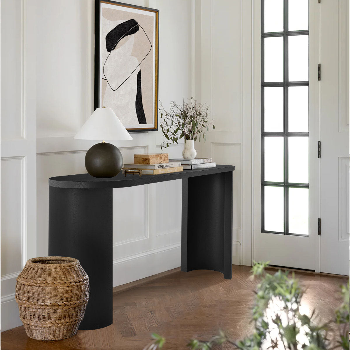 Dwen 60" Modern 2-Style Oval Console Table