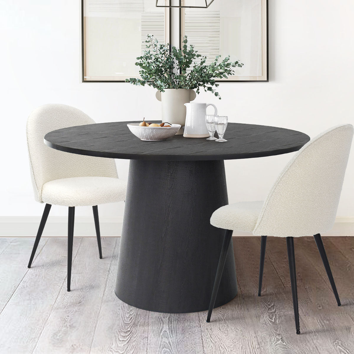 Dwen 46" Modern Round Pedestal Dining Table