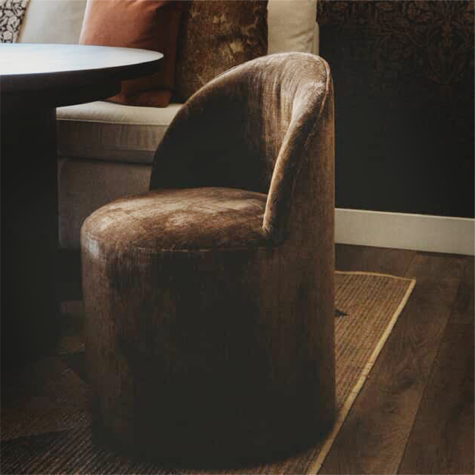 Doris Rolling Upholstered Dining Chair With Castors (Set of 4)