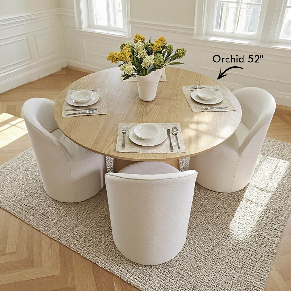 Doris Rolling Upholstered Dining Chair With Castors (Set of 4)