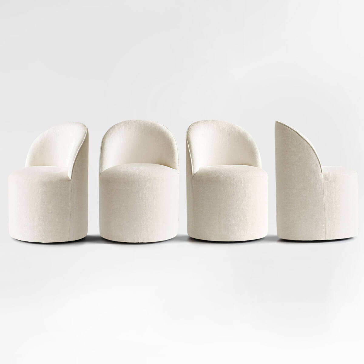 Doris Rolling Upholstered Dining Chair With Castors (1-Piece)