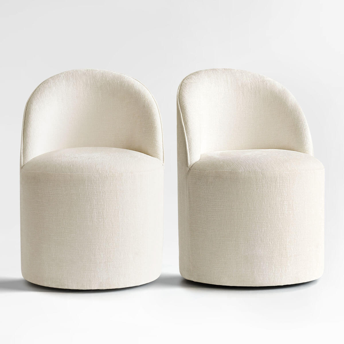 Doris Rolling Upholstered Dining Chair With Castors (Set of 2)