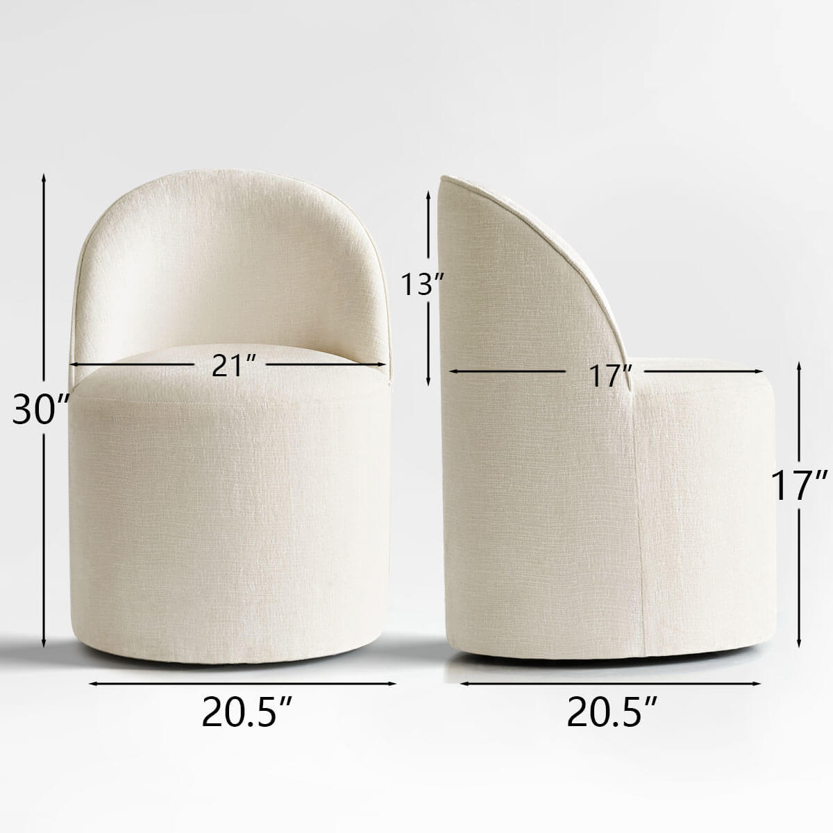 Doris Rolling Upholstered Dining Chair With Castors (Set of 6)