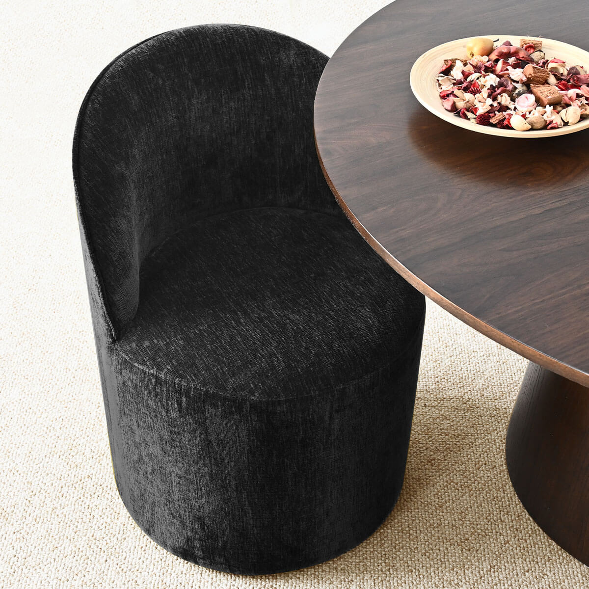 Doris Rolling Upholstered Dining Chair With Castors (Set of 6)