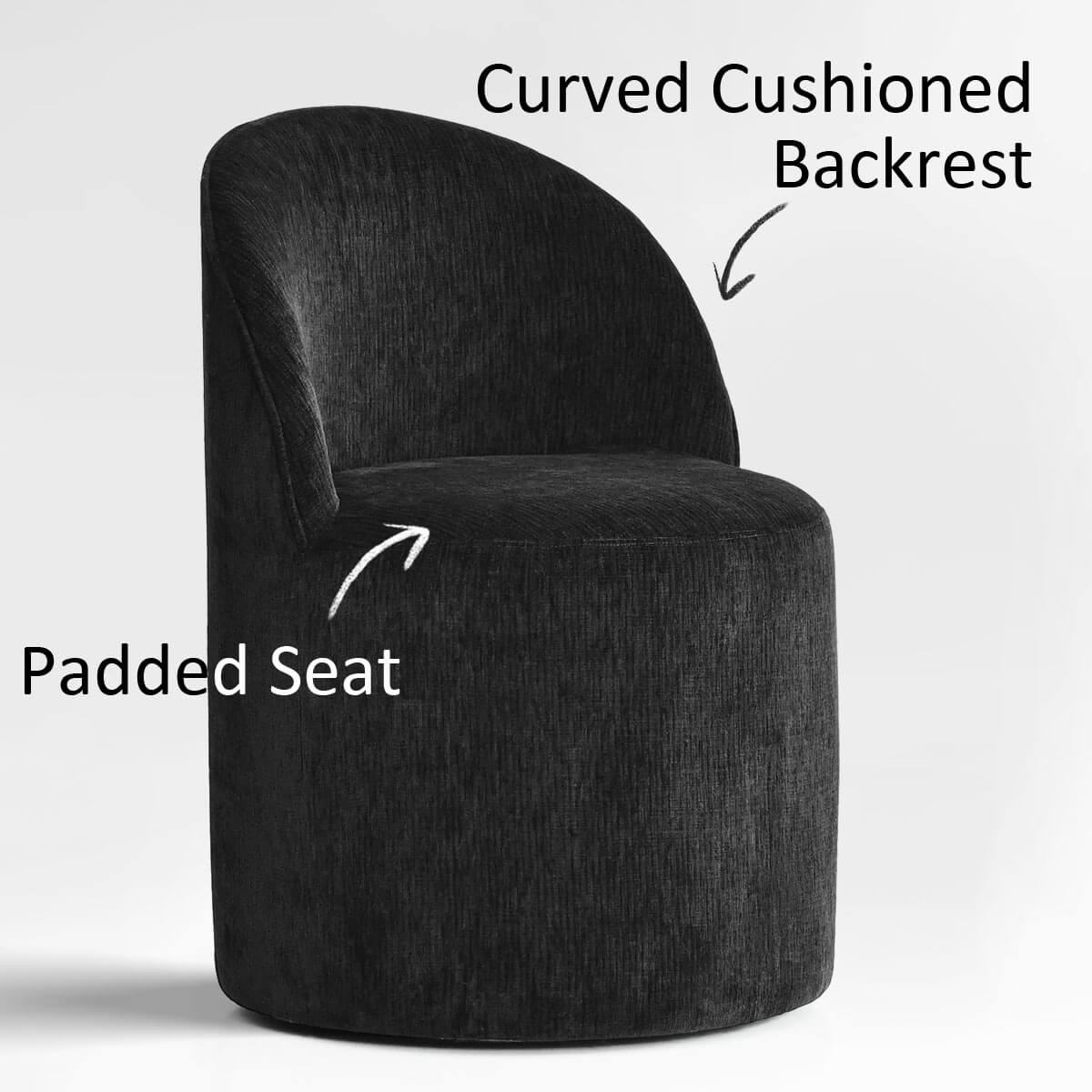 Doris Rolling Upholstered Dining Chair With Castors (Set of 6)