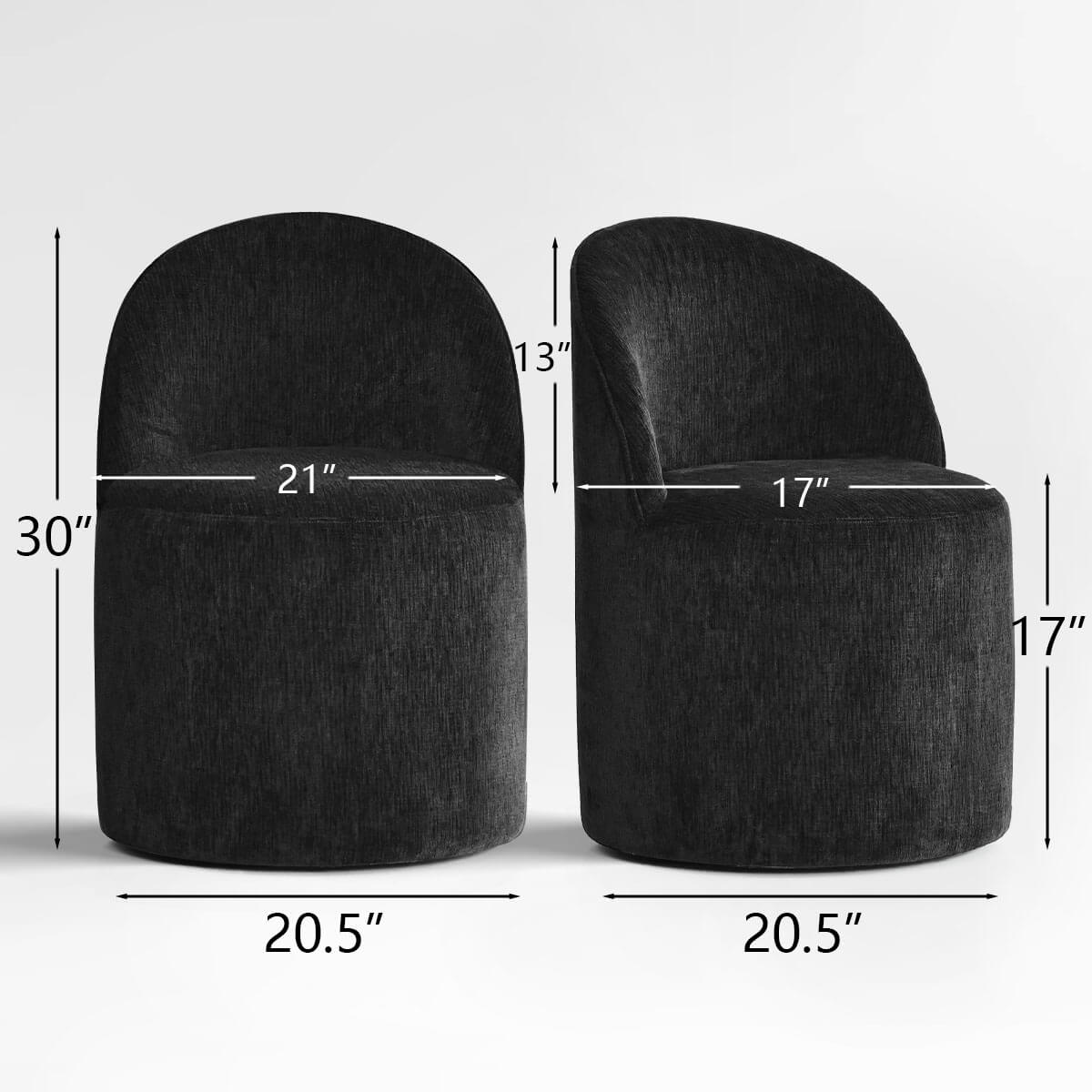 Doris Rolling Upholstered Dining Chair With Castors (Set of 6)