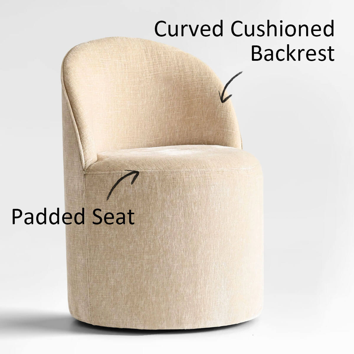 Doris Rolling Upholstered Dining Chair With Castors (1-Piece)