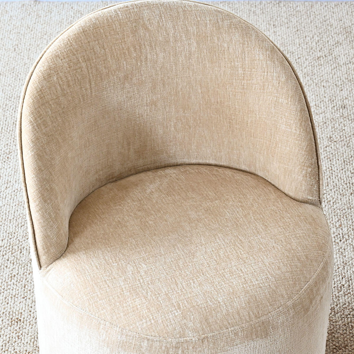 Doris Rolling Upholstered Dining Chair With Castors (1-Piece)