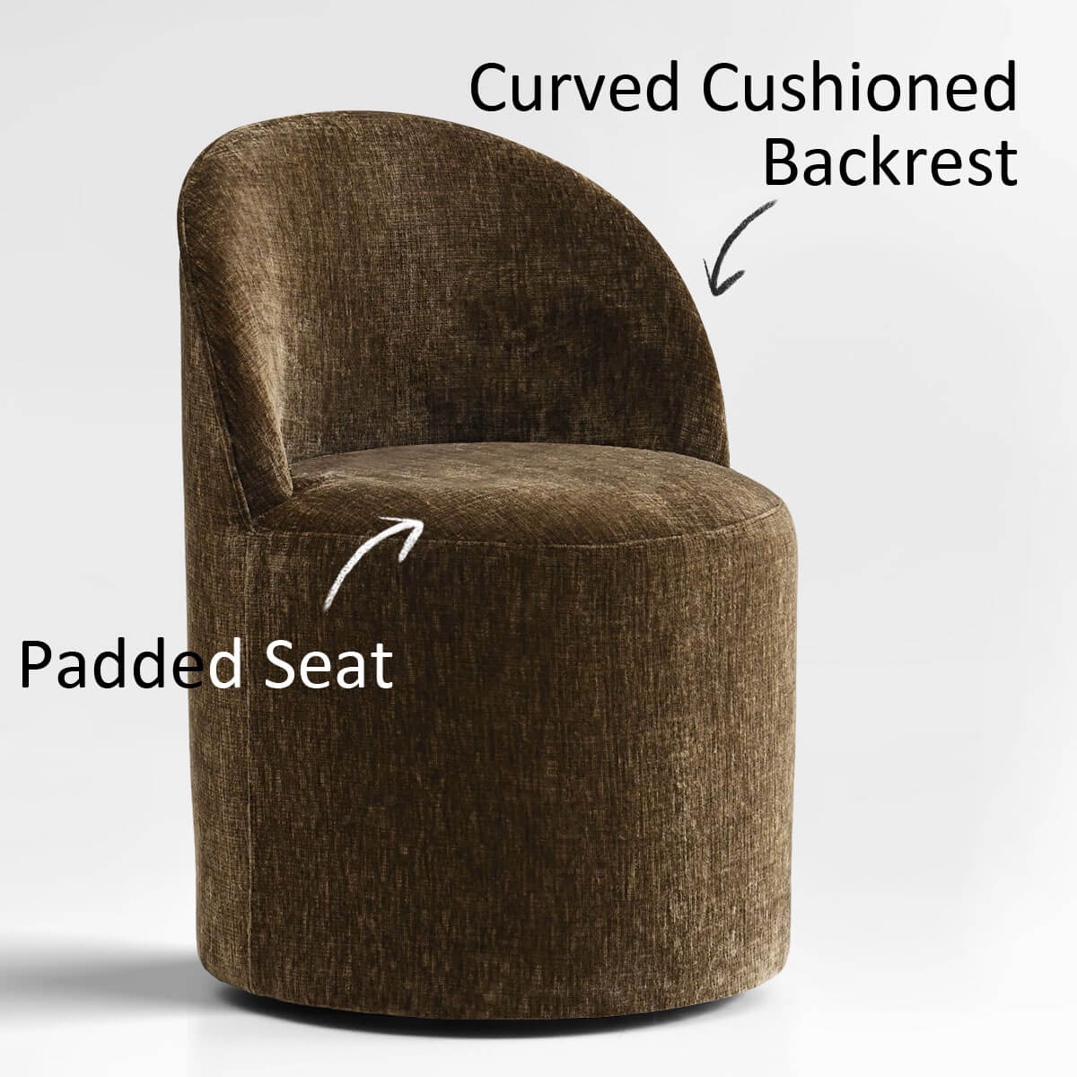 Doris Modern Swivel Small Barrel Chair (Set of 2)