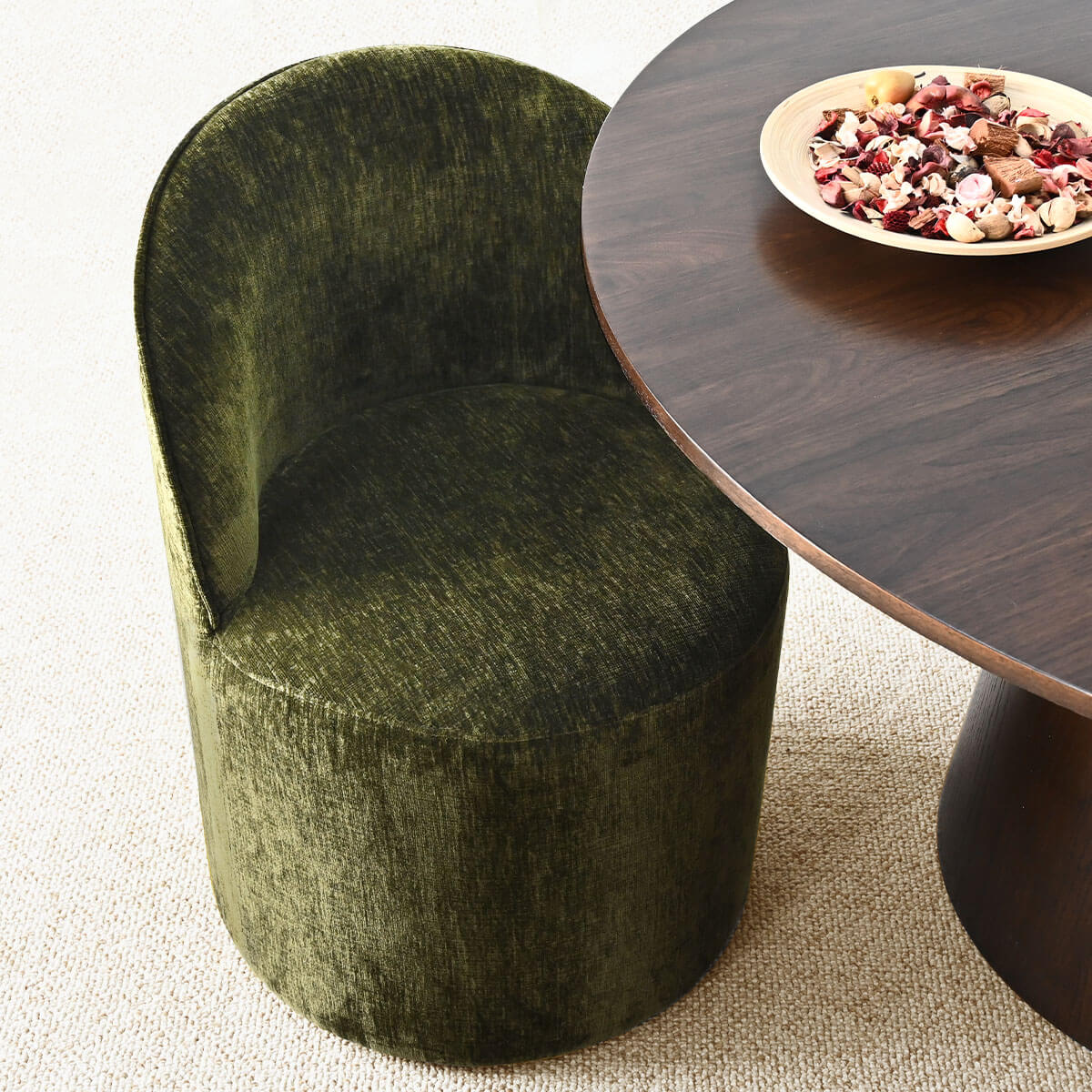 Doris Rolling Upholstered Dining Chair With Castors (Set of 6)