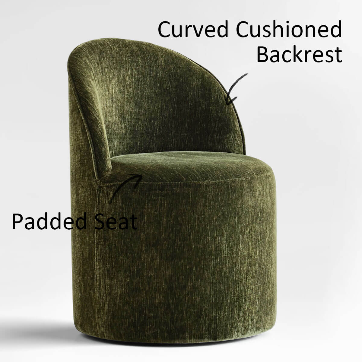 Doris Rolling Upholstered Dining Chair With Castors (Set of 6)