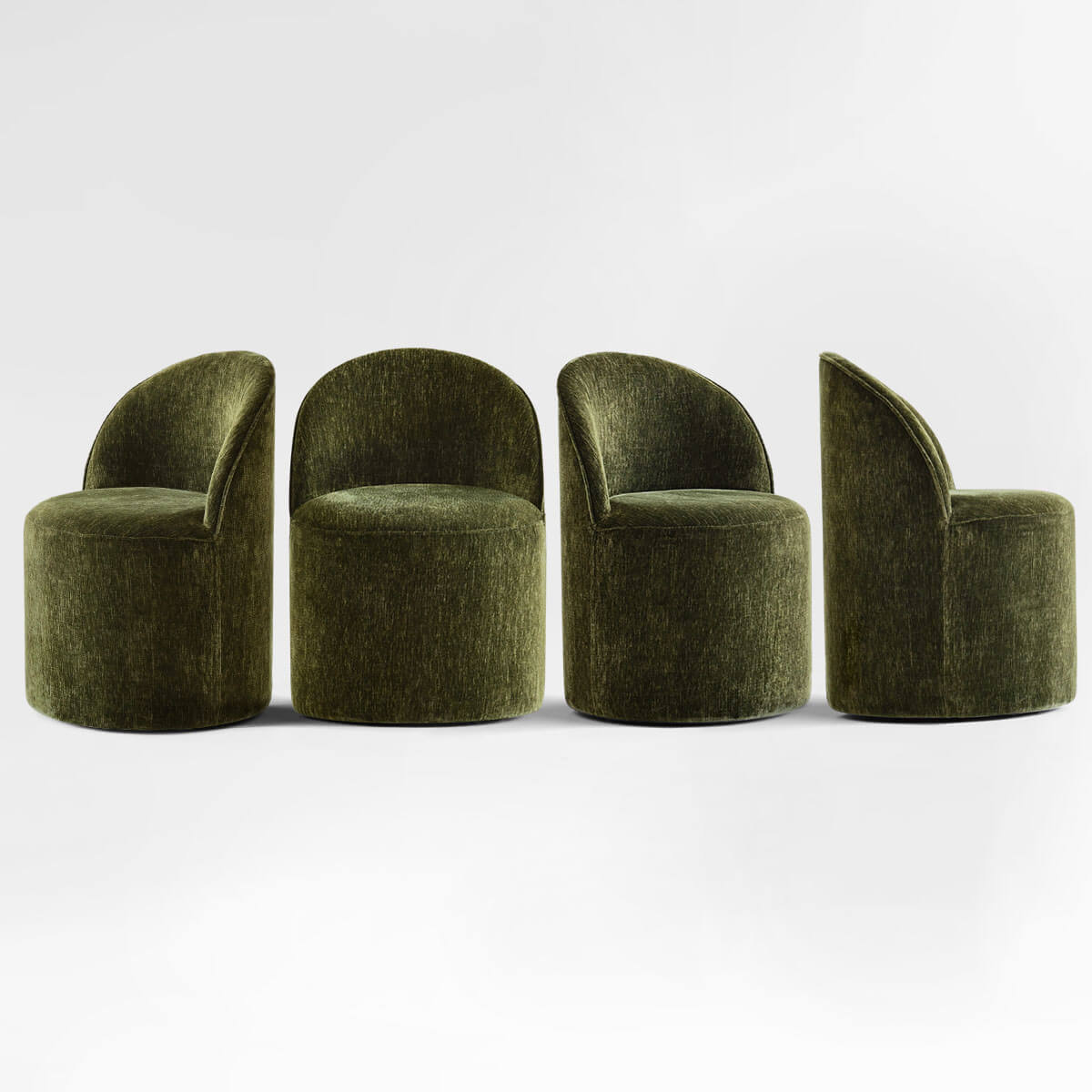 Doris Rolling Upholstered Dining Chair With Castors (Set of 4)