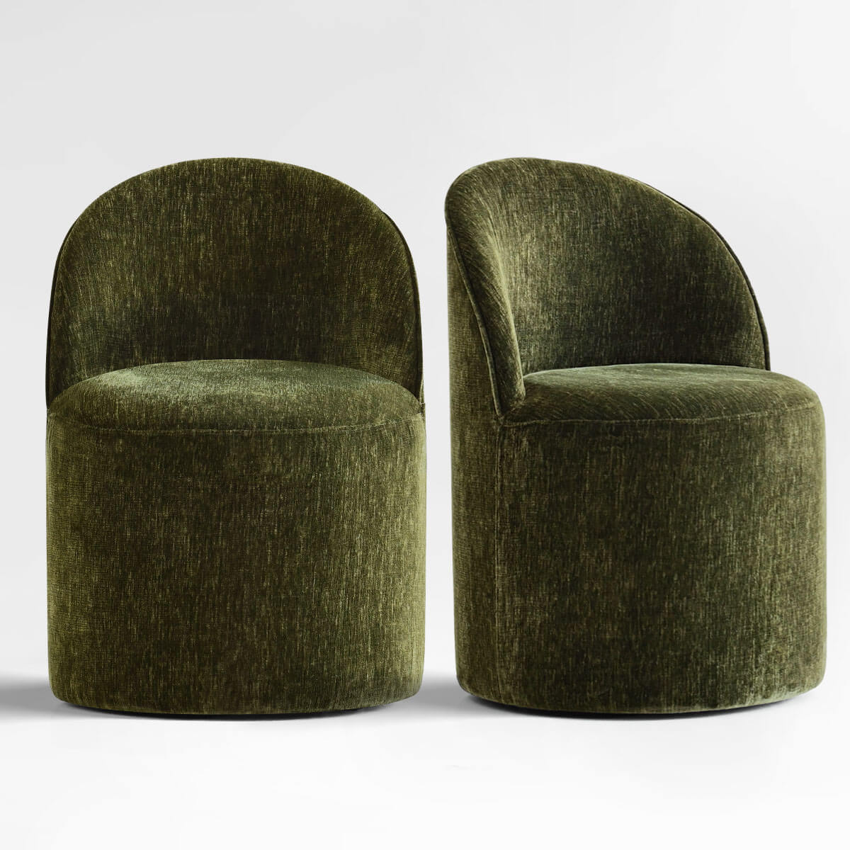 Doris Rolling Upholstered Dining Chair With Castors (Set of 2)