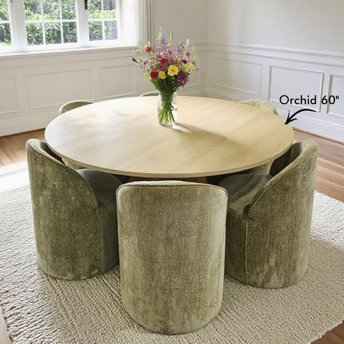 Doris Rolling Upholstered Dining Chair With Castors (1-Piece)