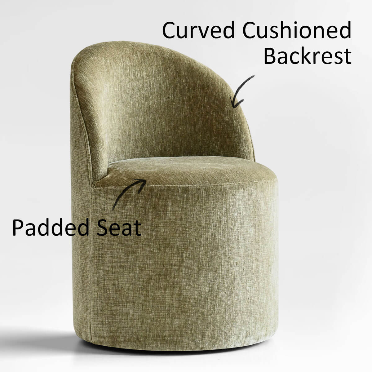 Doris Modern Swivel Small Barrel Chair (Set of 2)