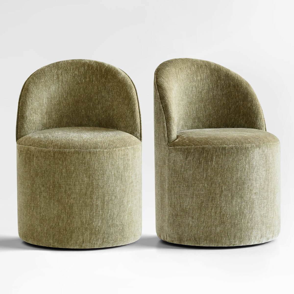 Doris Modern Swivel Small Barrel Chair (Set of 2)
