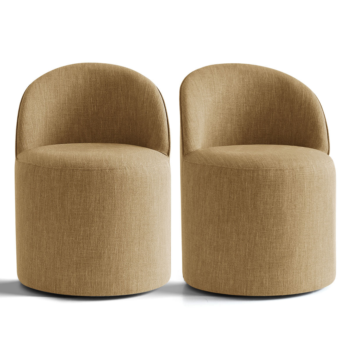 Doris Rolling Upholstered Dining Chair With Castors (Set of 6)