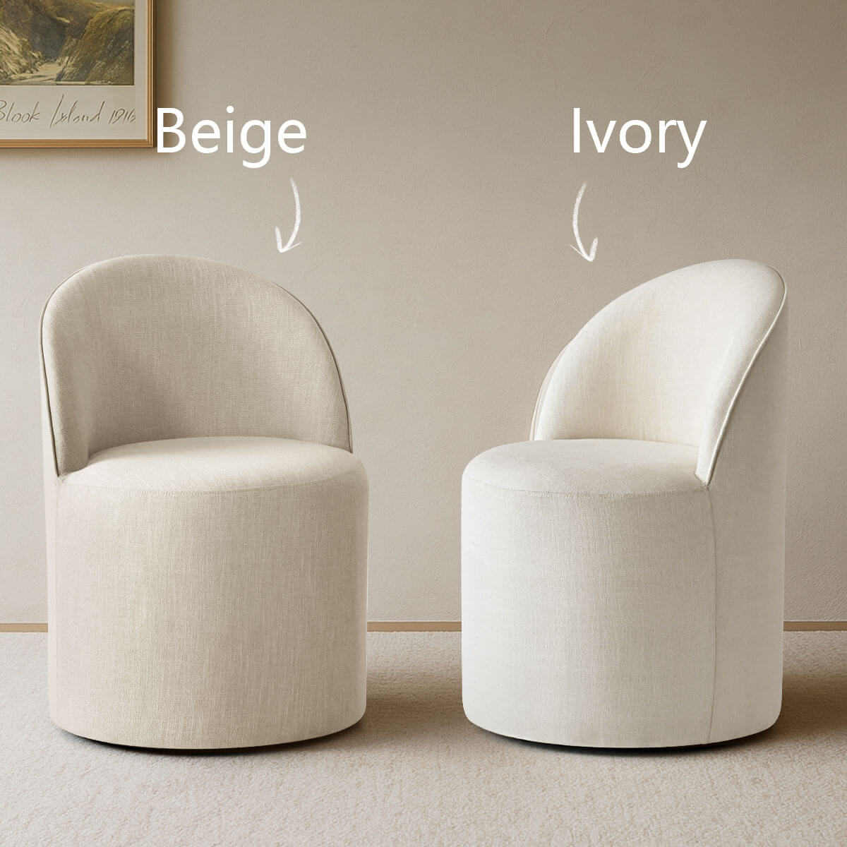 Doris Modern Swivel Small Barrel Chair (Set of 2)