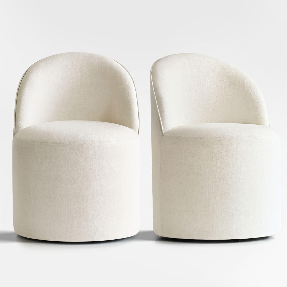 Doris Rolling Upholstered Dining Chair With Castors (Set of 2)