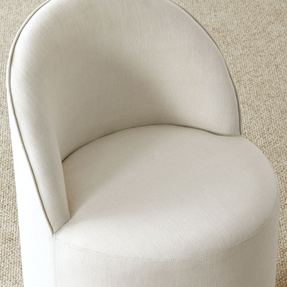 Doris Rolling Upholstered Dining Chair With Castors (1-Piece)