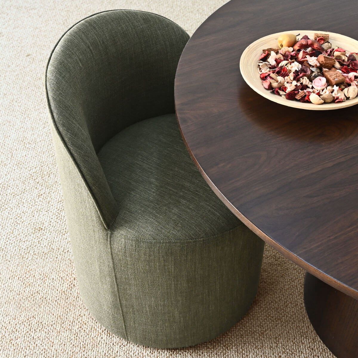Doris Rolling Upholstered Dining Chair With Castors (Set of 6)