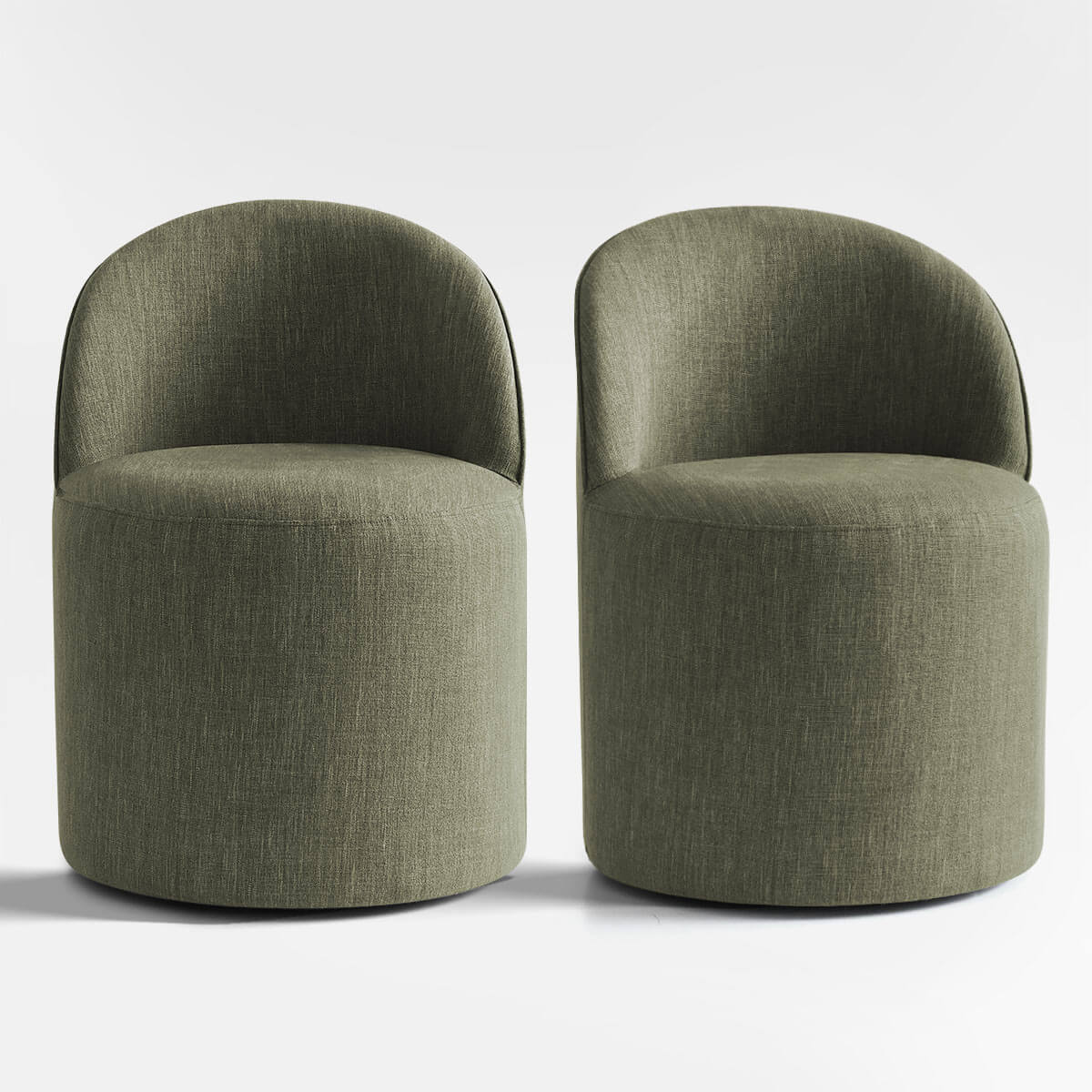 Doris Rolling Upholstered Dining Chair With Castors (Set of 2)