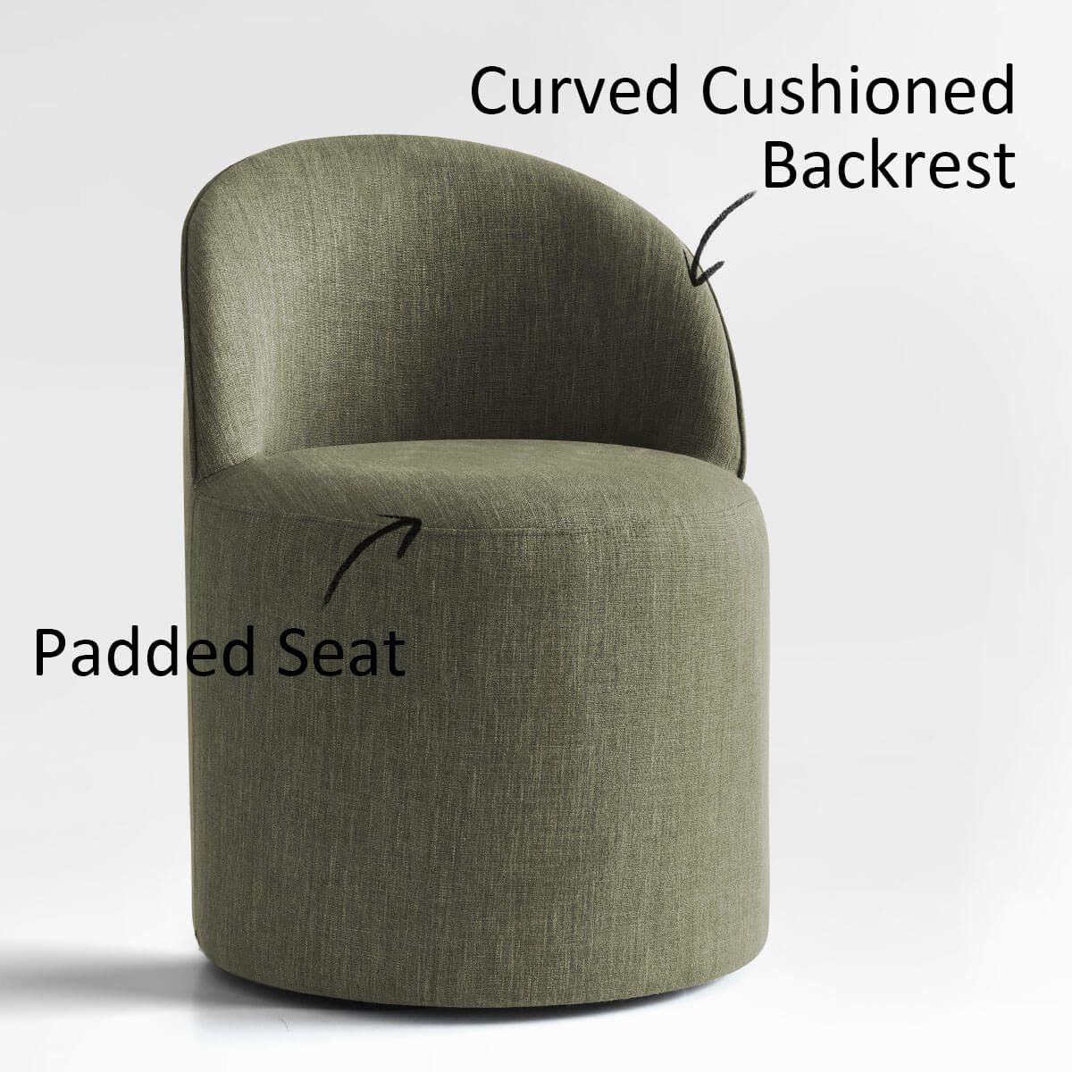 Doris Rolling Upholstered Dining Chair With Castors (Set of 6)