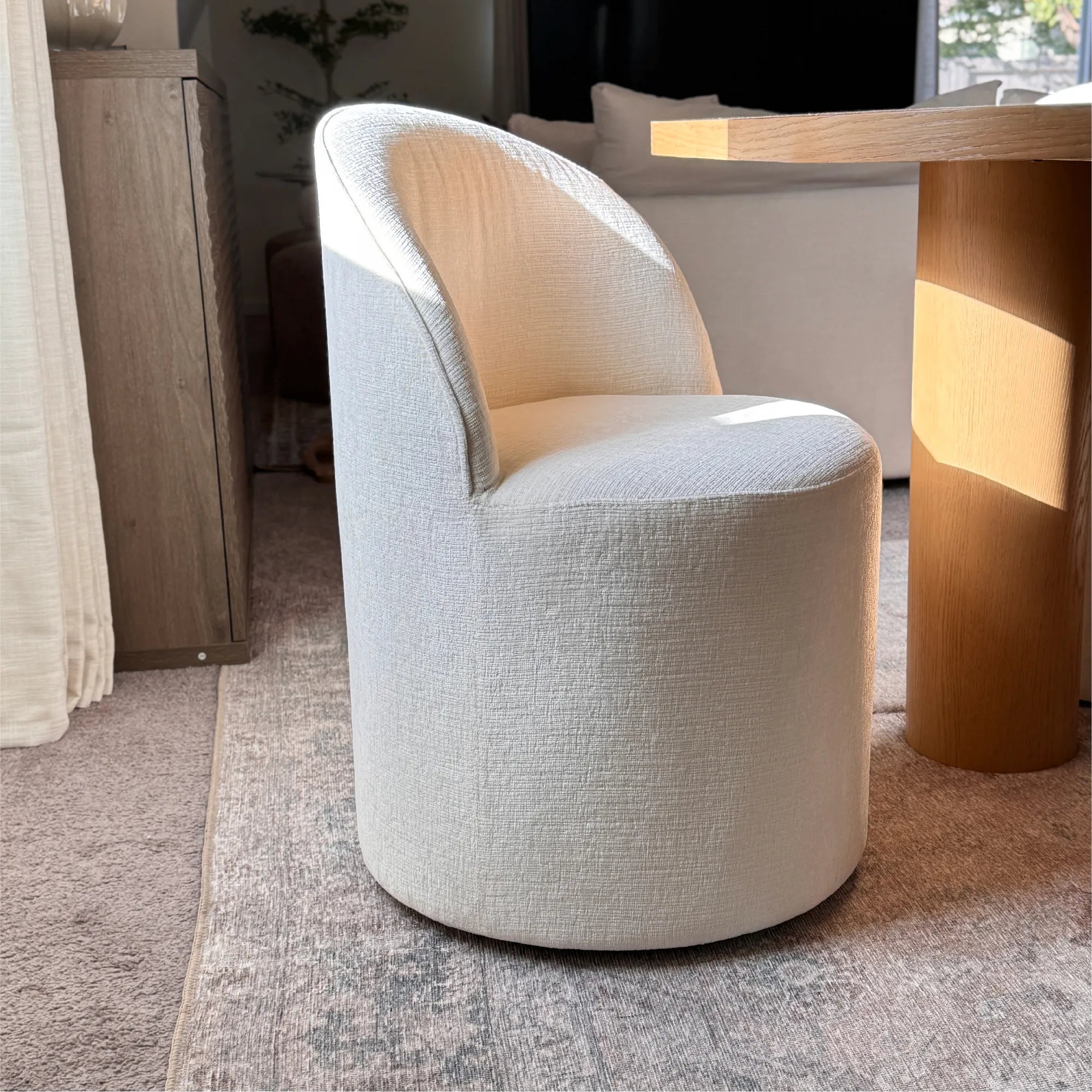 Doris Rolling Upholstered Dining Chair With Castors (Set of 4)