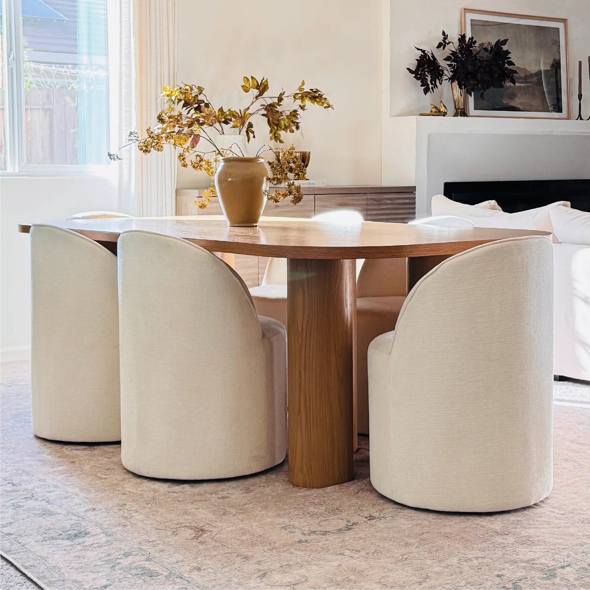 Doris Rolling Upholstered Dining Chair With Castors (Set of 4)