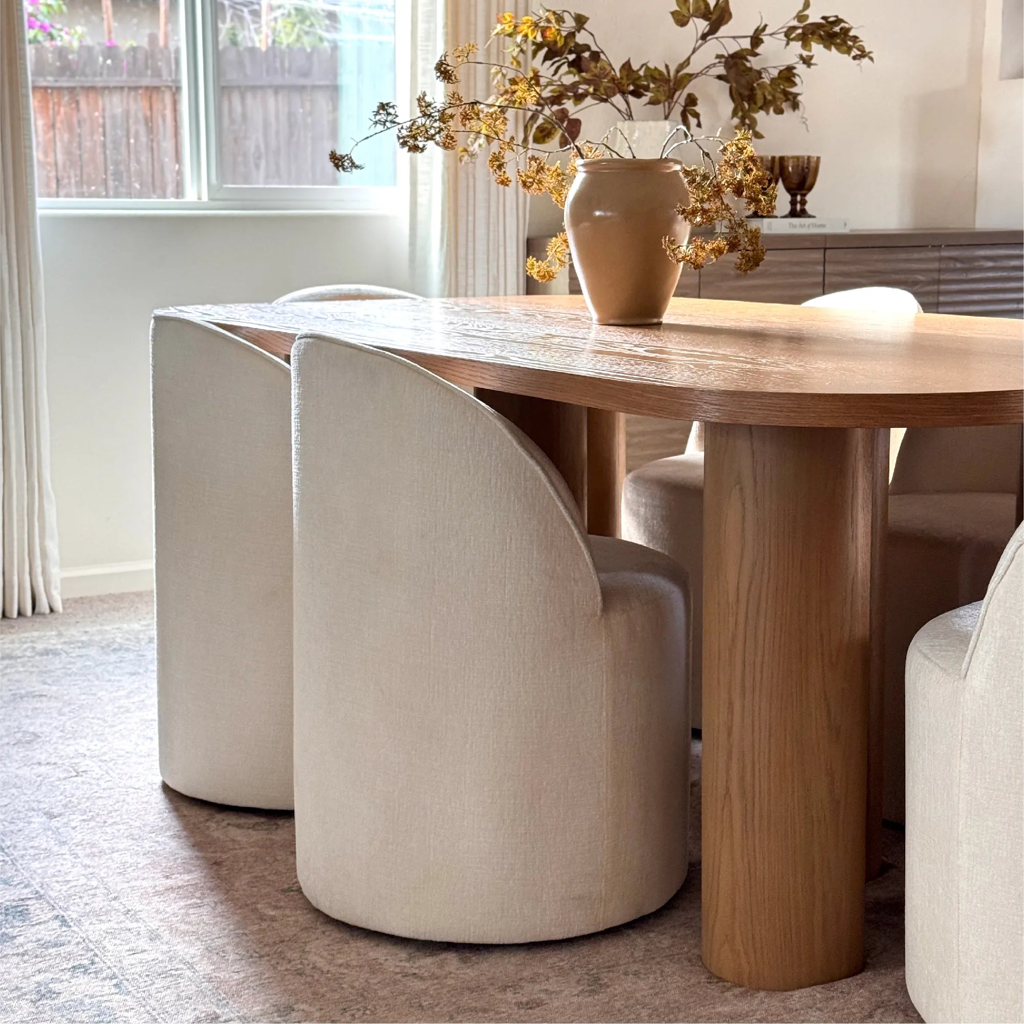 Doris Rolling Upholstered Dining Chair With Castors (Set of 4)