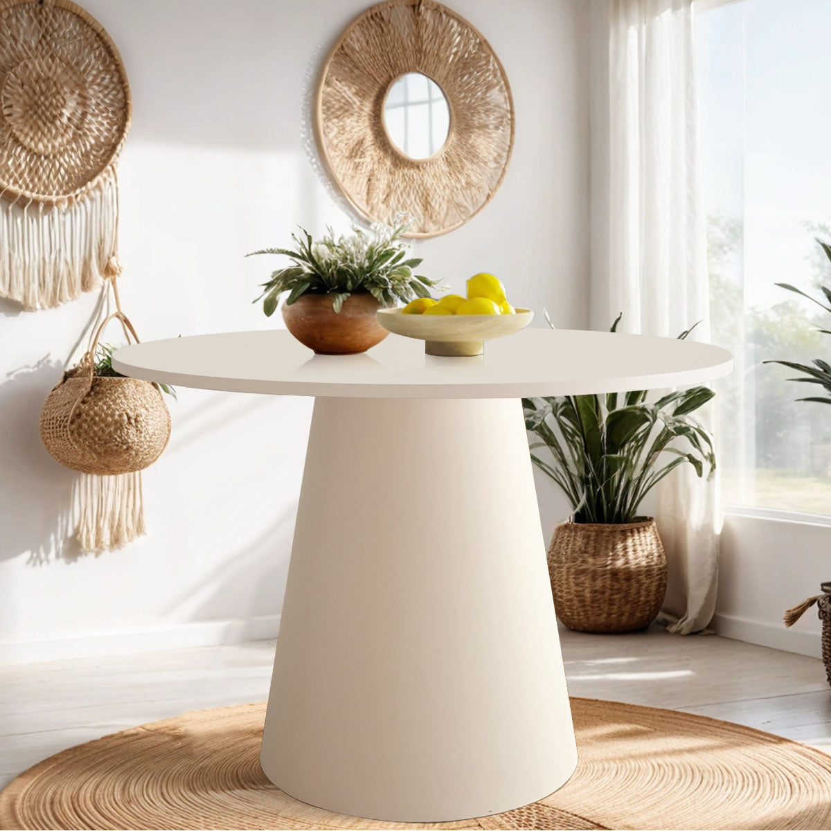 Dwen 35" Modern Round Pedestal Dining Table