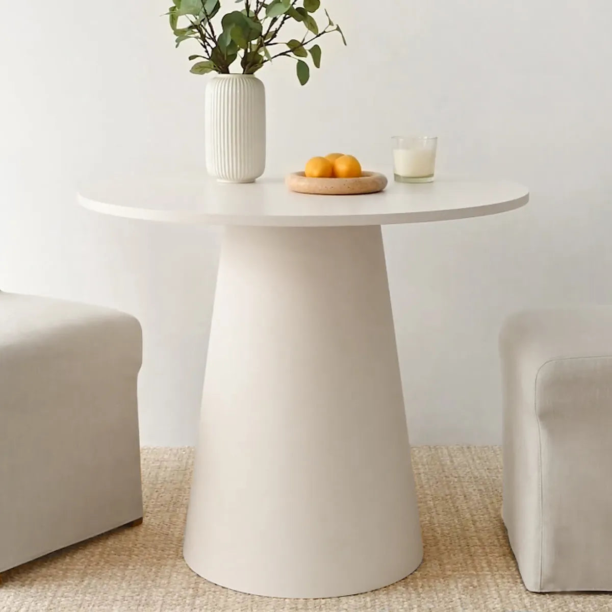 Dwen 35" Modern Round Pedestal Console Table