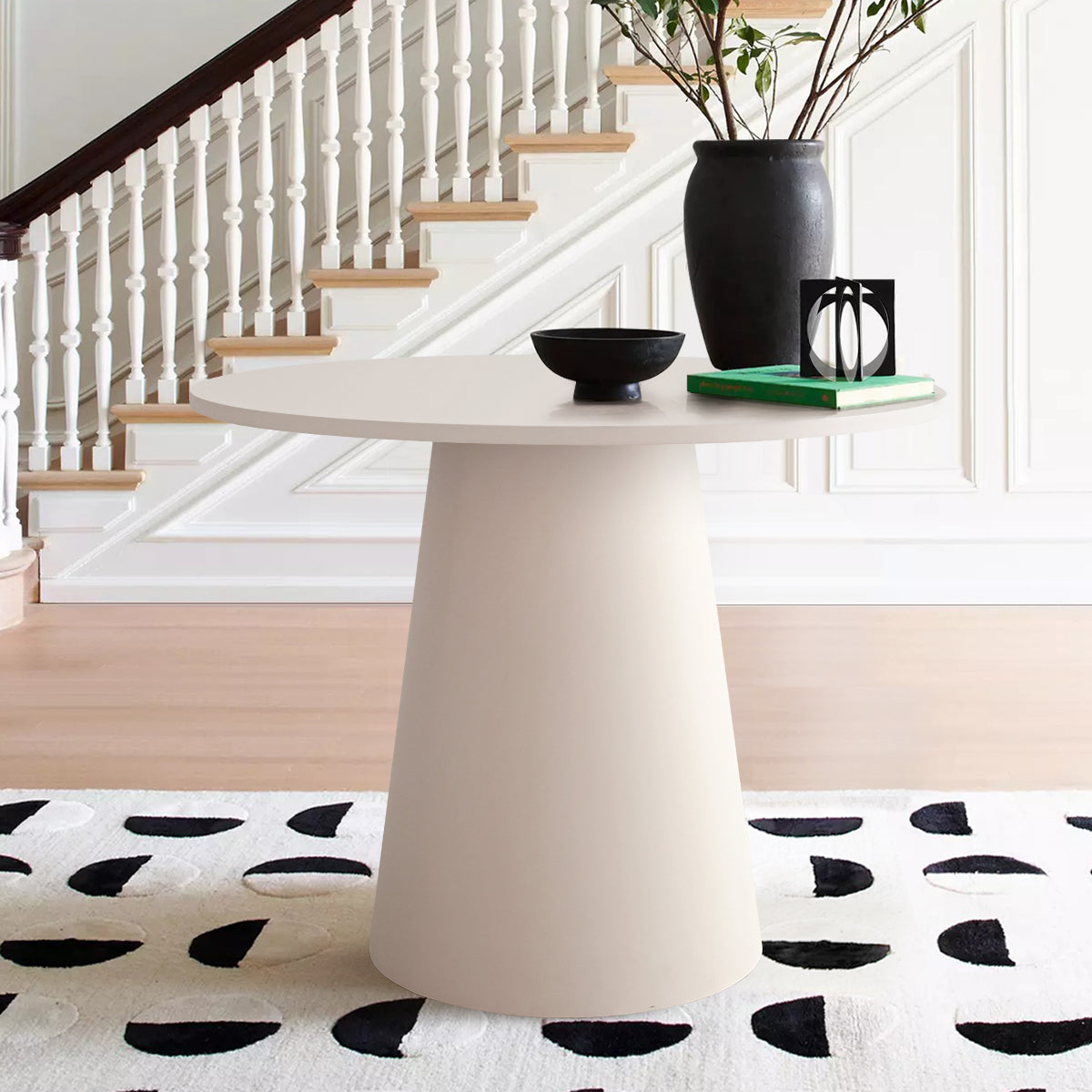 Dwen 35" Modern Round Pedestal Console Table