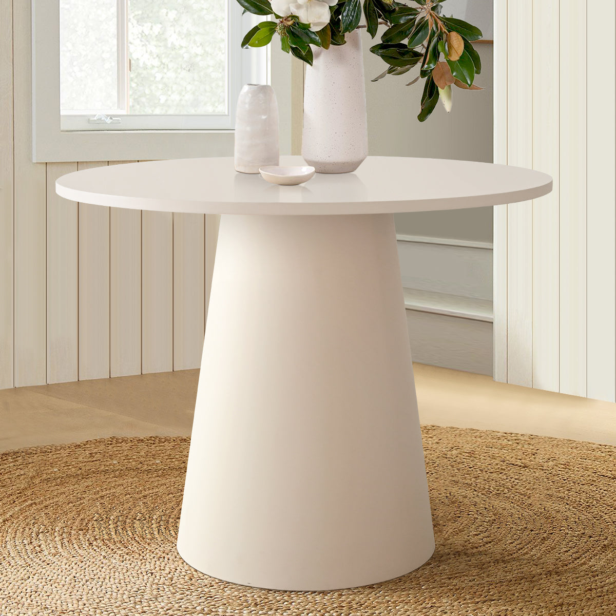 Dwen 35" Modern Round Pedestal Console Table