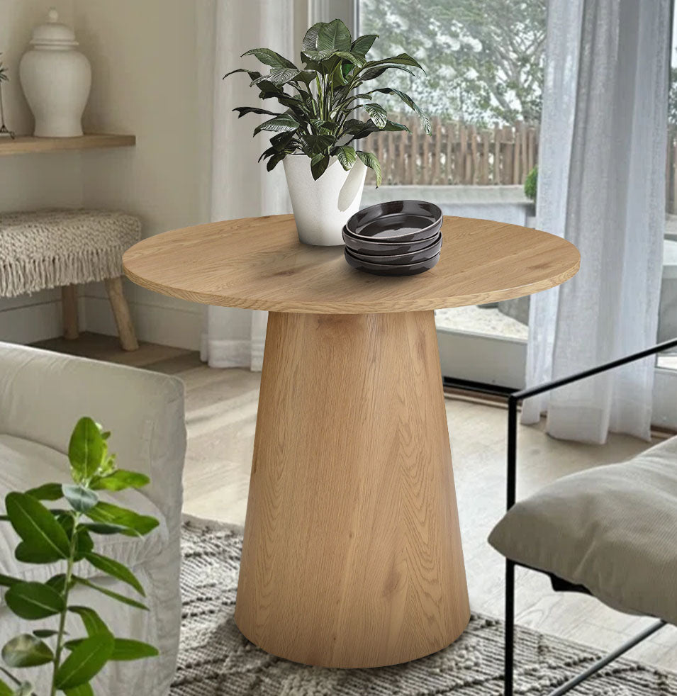 Dwen 35" Modern Round Pedestal Dining Table