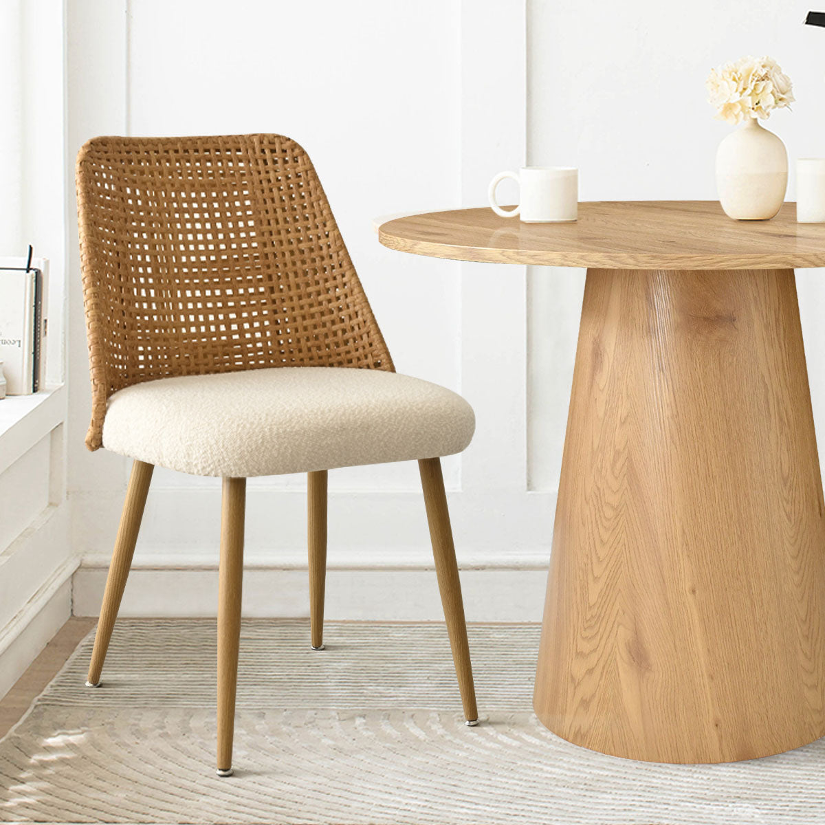 Nice Rattan Upholstered Dining Chair (Set of 6)