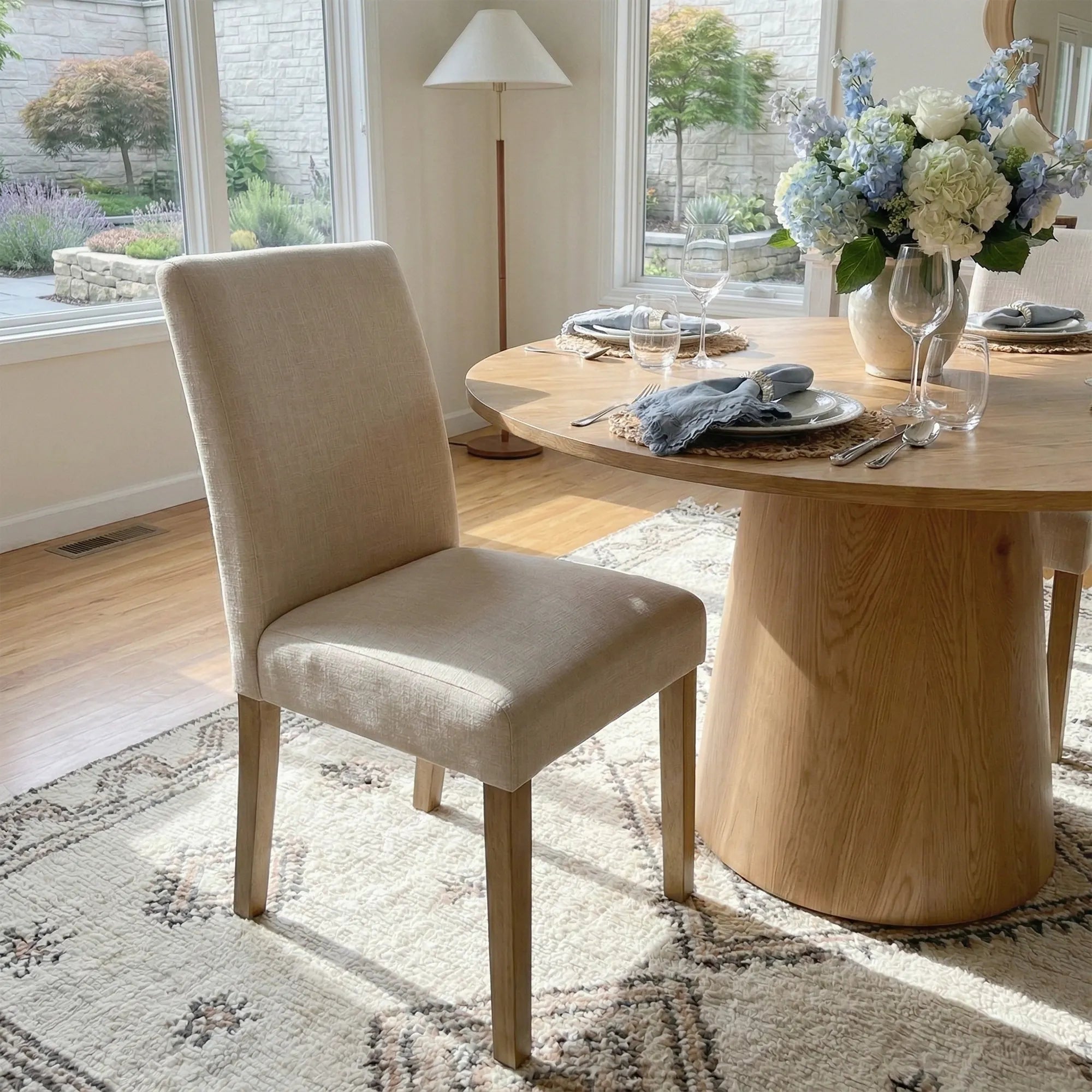 Dwen & North 46" Modern Round Dining Table Set for 4 (5-Piece)