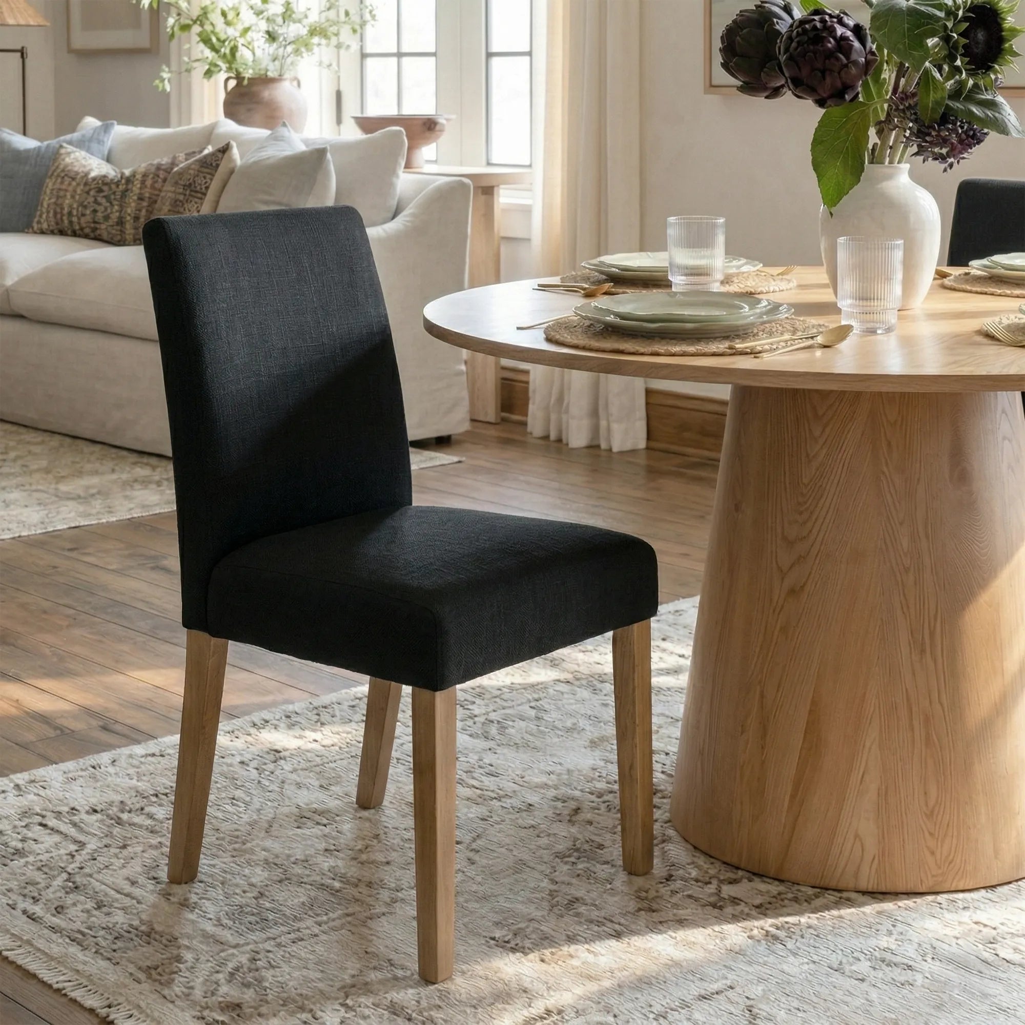 Dwen & North 46" Modern Round Dining Table Set for 4 (5-Piece)