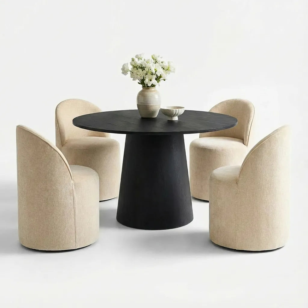 Dwen & Doris 46" Round Dining Table Set for 4 (5-Piece)