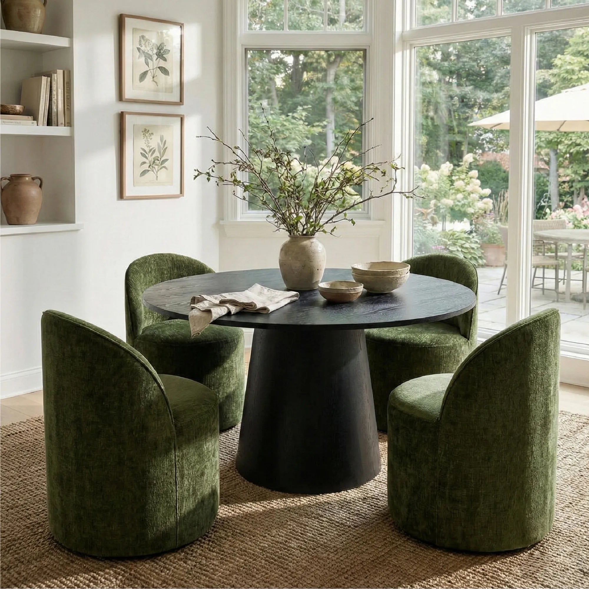 Doris Rolling Upholstered Dining Chair With Castors (Set of 6)