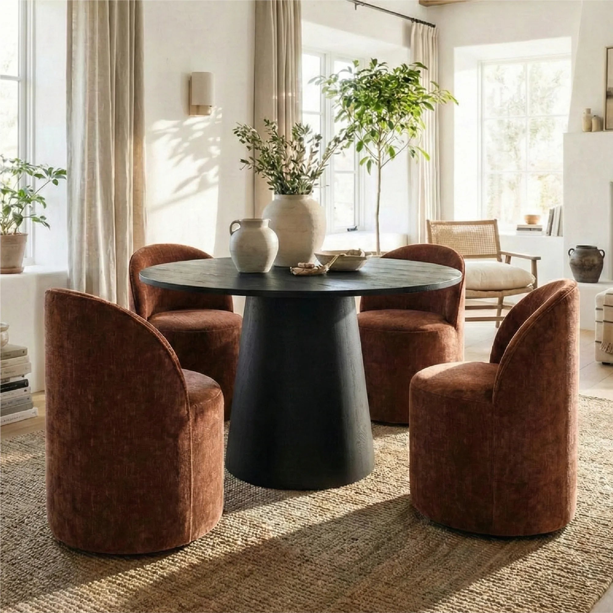 Dwen & Doris 46" Round Dining Table Set for 4 (5-Piece)