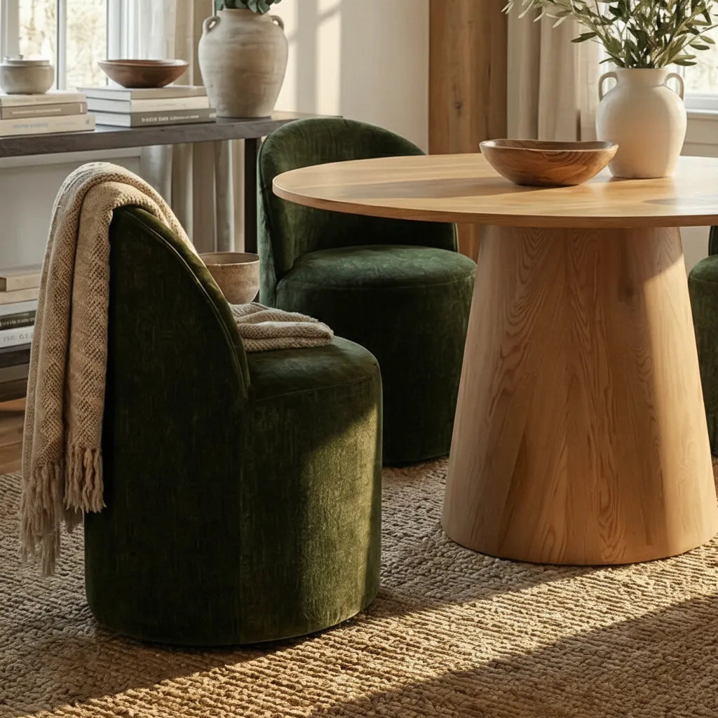 Dwen & Doris 46" Round Dining Table Set for 4 (5-Piece)