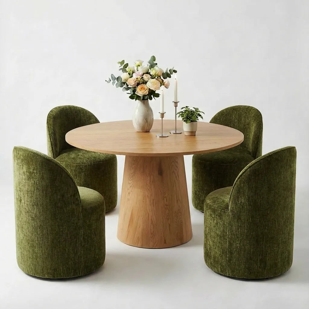 Dwen & Doris 46" Round Dining Table Set for 4 (5-Piece)