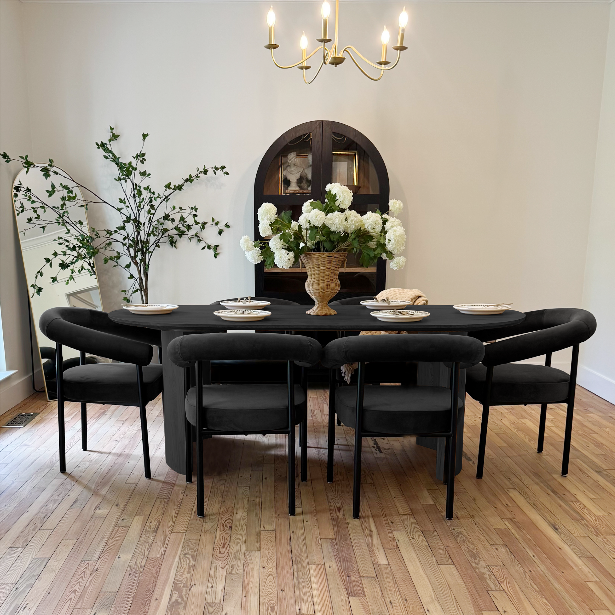 Dwen & New York 79" Oval Dining Table Set for 6 (7-Piece)